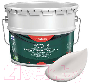 Краска Finntella Eco 3 Wash and Clean Hoyrya / F-08-1-9-LG179 (9л, бледно-лиловый, глубокоматовый)