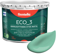Краска Finntella Eco 3 Wash and Clean Viilea / F-08-1-3-LG92 (2.7л, светло-бирюзовый, глубокоматовый) - 