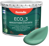 Краска Finntella Eco 3 Wash and Clean Jade / F-08-1-3-LG93 (2.7л, бирюзовый, глубокоматовый) - 
