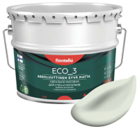 Краска Finntella Eco 3 Wash and Clean Minttu / F-08-1-9-FL028 (9л, светло-зеленый, глубокоматовый) - 