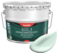 Краска Finntella Eco 3 Wash and Clean Lintu / F-08-1-9-FL040 (9л, бледно-бирюзовый, глубокоматовый) - 