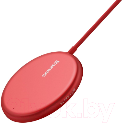 Зарядное устройство беспроводное Baseus Simple Mini Magnetic Wireless Charger / WXJK-H09 (красный)