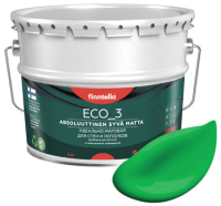 Краска Finntella Eco 3 Wash and Clean Nitty / F-08-1-9-FL131 (9л, луговой зеленый, глубокоматовый) - 