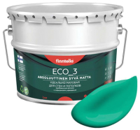Краска Finntella Eco 3 Wash and Clean Smaragdi / F-08-1-9-FL132 (9л, изумрудный, глубокоматовый) - 