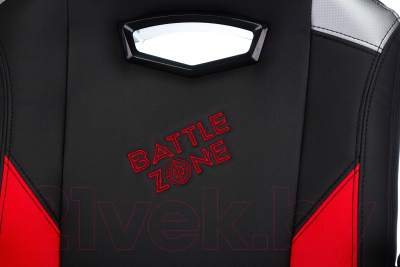 Кресло геймерское Бюрократ Zombie Hero Battlezone (экокожа черный/красный)