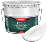 Краска Finntella Eco 3 Wash and Clean Lumi / F-08-1-9-FL134 (9л, белый, глубокоматовый) - 