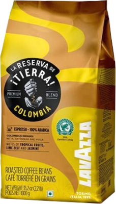 Кофе в зернах Lavazza La Reserva de Tierra Colombia Espresso 100% Arabica (1кг)