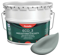 Краска Finntella Eco 3 Wash and Clean Sammal / F-08-1-9-LG101 (9л, серо-зеленый, глубокоматовый) - 