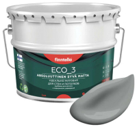 Краска Finntella Eco 3 Wash and Clean Tiina / F-08-1-9-LG107 (9л, темно-серый, глубокоматовый) - 