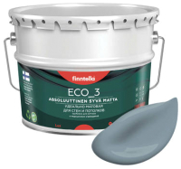 Краска Finntella Eco 3 Wash and Clean Liuskekivi / F-08-1-9-LG108 (9л, серый, глубокоматовый) - 