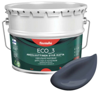 Краска Finntella Eco 3 Wash and Clean Monsuuni / F-08-1-9-LG115 (9л, холодно-серый, глубокоматовый) - 