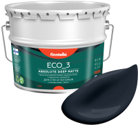 Краска Finntella Eco 3 Wash and Clean Nevy / F-08-1-9-LG252 (9л, темно-синий, глубокоматовый) - 