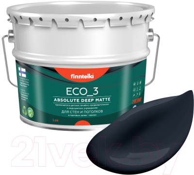 Краска Finntella Eco 3 Wash and Clean Nevy / F-08-1-9-LG252 (9л, темно-синий, глубокоматовый)