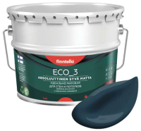 Краска Finntella Eco 3 Wash and Clean Yo / F-08-1-9-LG257 (9л, сине-зеленый, глубокоматовый) - 