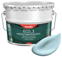 Краска Finntella Eco 3 Wash and Clean Jaata / F-08-1-9-LG258 (9л, светло-голубой, глубокоматовый) - 