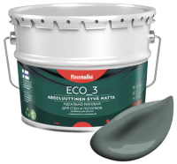 Краска Finntella Eco 3 Wash and Clean Salvia / F-08-1-9-LG263 (9л, серо-зеленый, глубокоматовый) - 