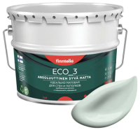 Краска Finntella Eco 3 Wash and Clean Vetta / F-08-1-9-LG283 (9л, бледно-бирюзовый, глубокоматовый) - 
