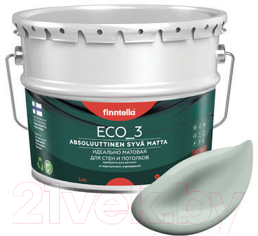 Краска Finntella Eco 3 Wash and Clean Aave / F-08-1-9-LG284 (9л, глубокоматовый)
