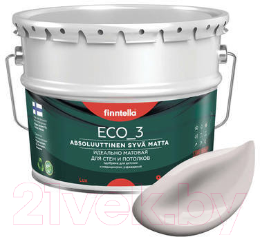 Краска Finntella Eco 3 Wash and Clean Lilja / F-08-1-9-LG287 (9л, нежно-лиловый, глубокоматовый)