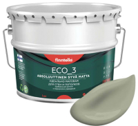 Краска Finntella Eco 3 Wash and Clean Suojaa / F-08-1-9-LG78 (9л, серо-зеленый, глубокоматовый) - 