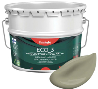 Краска Finntella Eco 3 Wash and Clean Khaki / F-08-1-9-LG79 (9л, серо-зеленый, глубокоматовый) - 