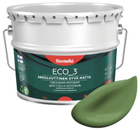 Краска Finntella Eco 3 Wash and Clean Vihrea / F-08-1-9-LG86 (9л, зеленый, глубокоматовый) - 