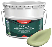 Краска Finntella Eco 3 Wash and Clean Vihrea Tee / F-08-1-9-LG90 (9л, пастельно-зеленый, глубокоматовый) - 