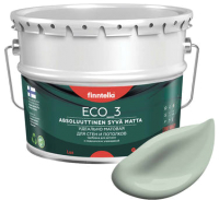 Краска Finntella Eco 3 Wash and Clean Meditaatio / F-08-1-9-LG99 (9л, серо-зеленый, глубокоматовый) - 