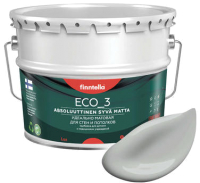 Краска Finntella Eco 3 Wash and Clean Seitti / F-08-1-9-LG183 (9л, светло-серый, глубокоматовый) - 