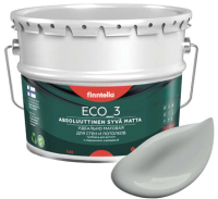 Краска Finntella Eco 3 Wash and Clean Joki / F-08-1-9-LG184 (9л, серый, глубокоматовый) - 