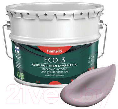 Краска Finntella Eco 3 Wash and Clean Metta / F-08-1-9-LG187 (9л, серо-лиловый, глубокоматовый)