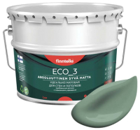 Краска Finntella Eco 3 Wash and Clean Naamiointi / F-08-1-9-LG198 (9л, зеленый хаки, глубокоматовый) - 