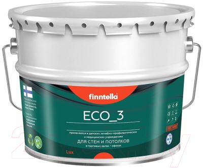 Краска Finntella Eco 3 Wash and Clean Naamiointi / F-08-1-9-LG198 (9л, зеленый хаки, глубокоматовый)
