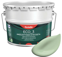 Краска Finntella Eco 3 Wash and Clean Omena / F-08-1-9-LG201 (9л, светло-зеленый, глубокоматовый) - 