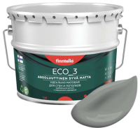 Краска Finntella Eco 3 Wash and Clean Kivia / F-08-1-9-LG225 (9л, серый, глубокоматовый) - 