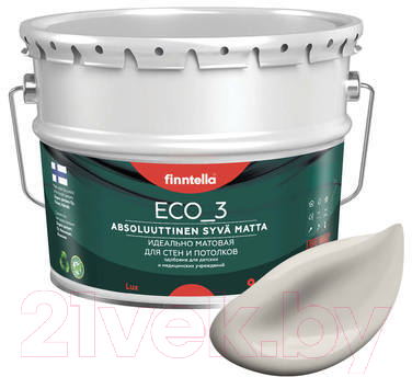 Краска Finntella Eco 3 Wash and Clean Rock / F-08-1-9-LG230 (9л, глубокоматовый)