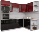 Готовая кухня Интерлиния Мила Gloss 1.68x2.4 правая (бордовый/черный) - 