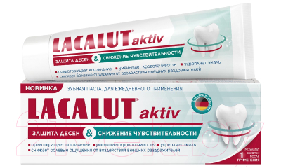 Зубная паста Lacalut Aktiv Защита десен и снижение чувствительности (65г)