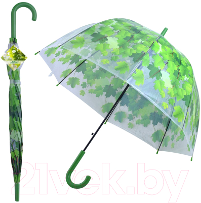 Зонт-трость Мультидом Листья / FX24-12 (полуавтомат)