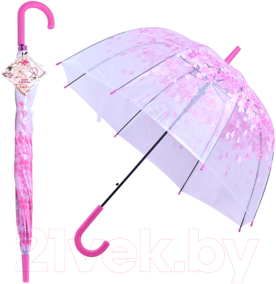 Зонт-трость Мультидом Цветы / FX24-13 (полуавтомат)
