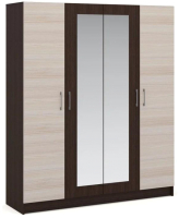 Шкаф Империал Алена 4-х дверный с зеркалом (венге/дуб молочный) - 