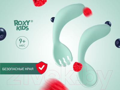 Изображение товара Набор столовых приборов для кормления Roxy-Kids Ложка и вилка / RFD-001-B (голубой)