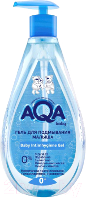 Гель для душа детский AQA Baby Для подмывания малыша С дозатором / 02011504 (400мл)