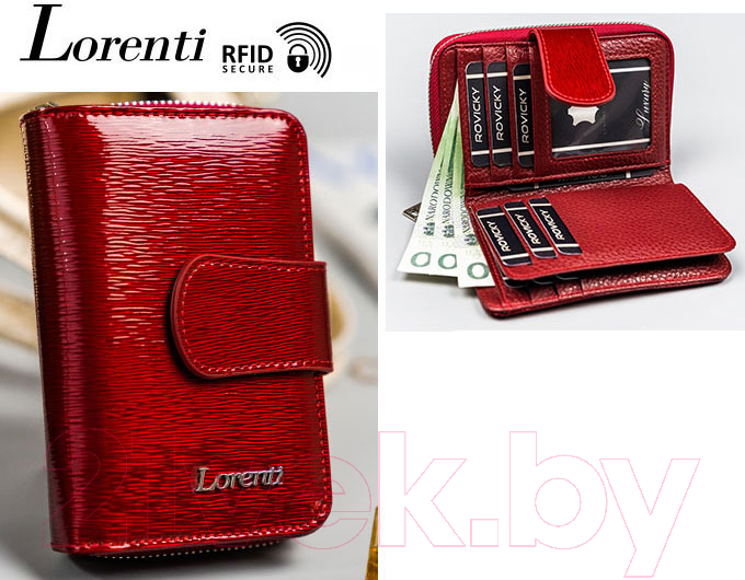 Портмоне Cedar Lorenti / 76115-SH-RFID (красный) — фото 2