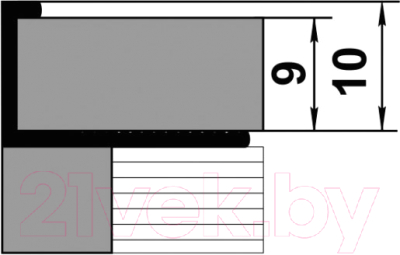 Профиль декоративный Лука Окантовочный L-образный гнущийся ПК 02.2700.01л 2700x2.4x10 (серебристый)