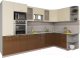 Готовая кухня Интерлиния Мила Gloss 1.68x3.2 правая (ваниль/шоколад) - 