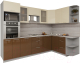 Кухонный гарнитур Интерлиния Мила Gloss 1.68x2.8 правая (ваниль/шоколад) - 