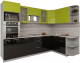 Кухонный гарнитур Интерлиния Мила Gloss 1.68x2.8 правая (яблоня/черный) - 
