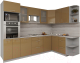 Кухонный гарнитур Интерлиния Мила Gloss 1.68x2.8 правая (капучино) - 