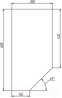 Столешница для шкафа-стола Стендмебель ШНТ 300x38 левая (черный)